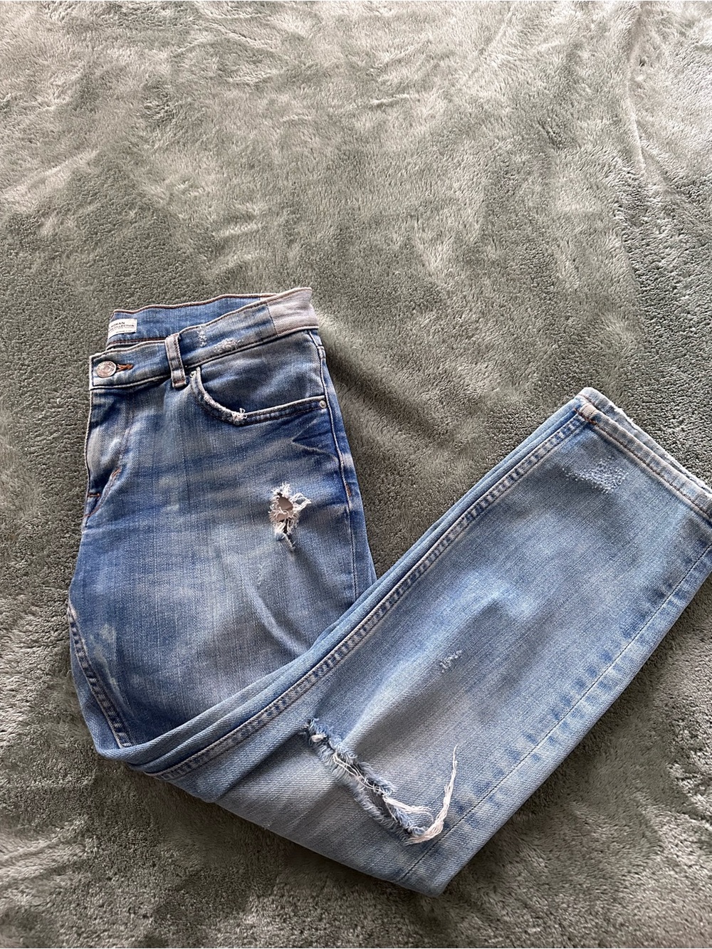 Zara Premium Denim Jeans with Brown Topstitch